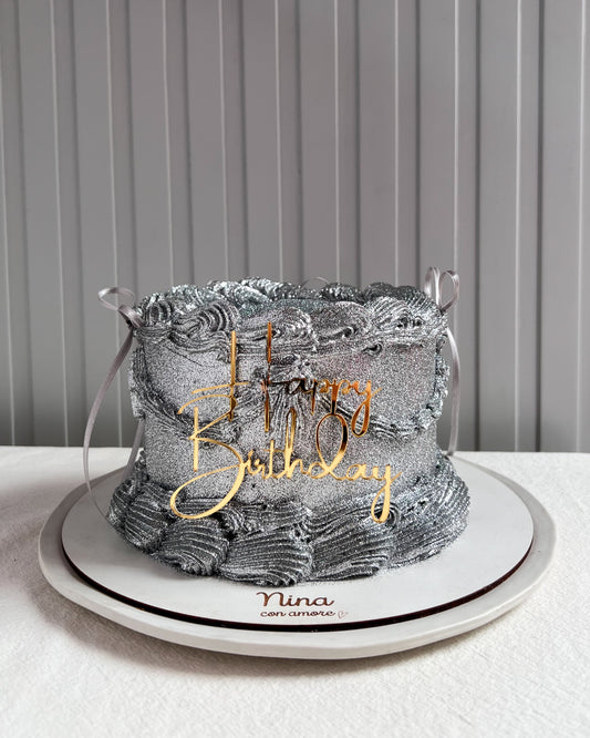 MAGIC GLITTER CAKE PLATEADA - Lazos