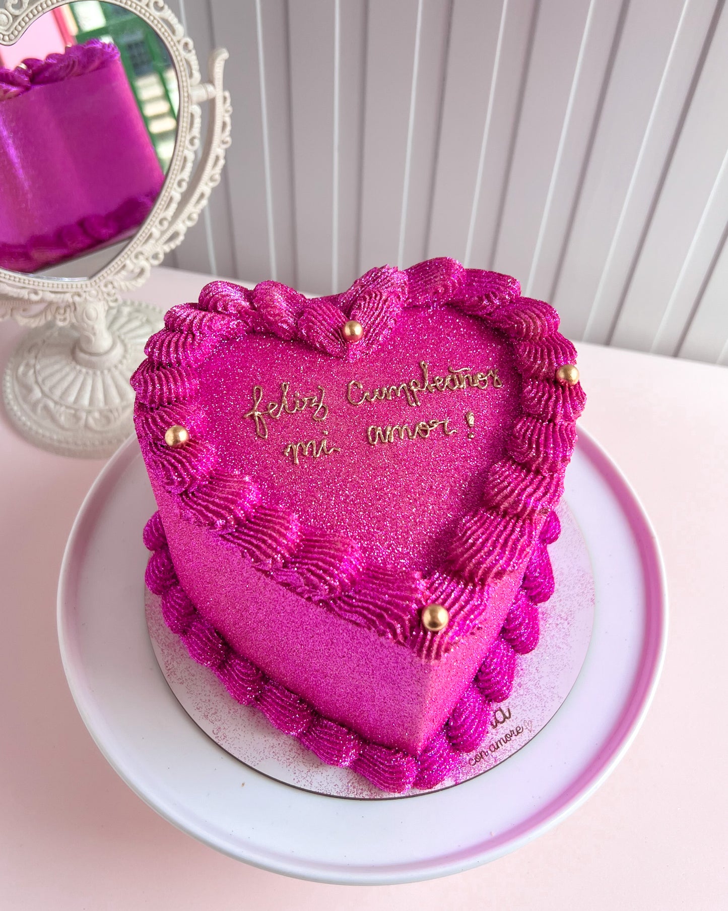 FULL GLITTER HEART - Hot Pink