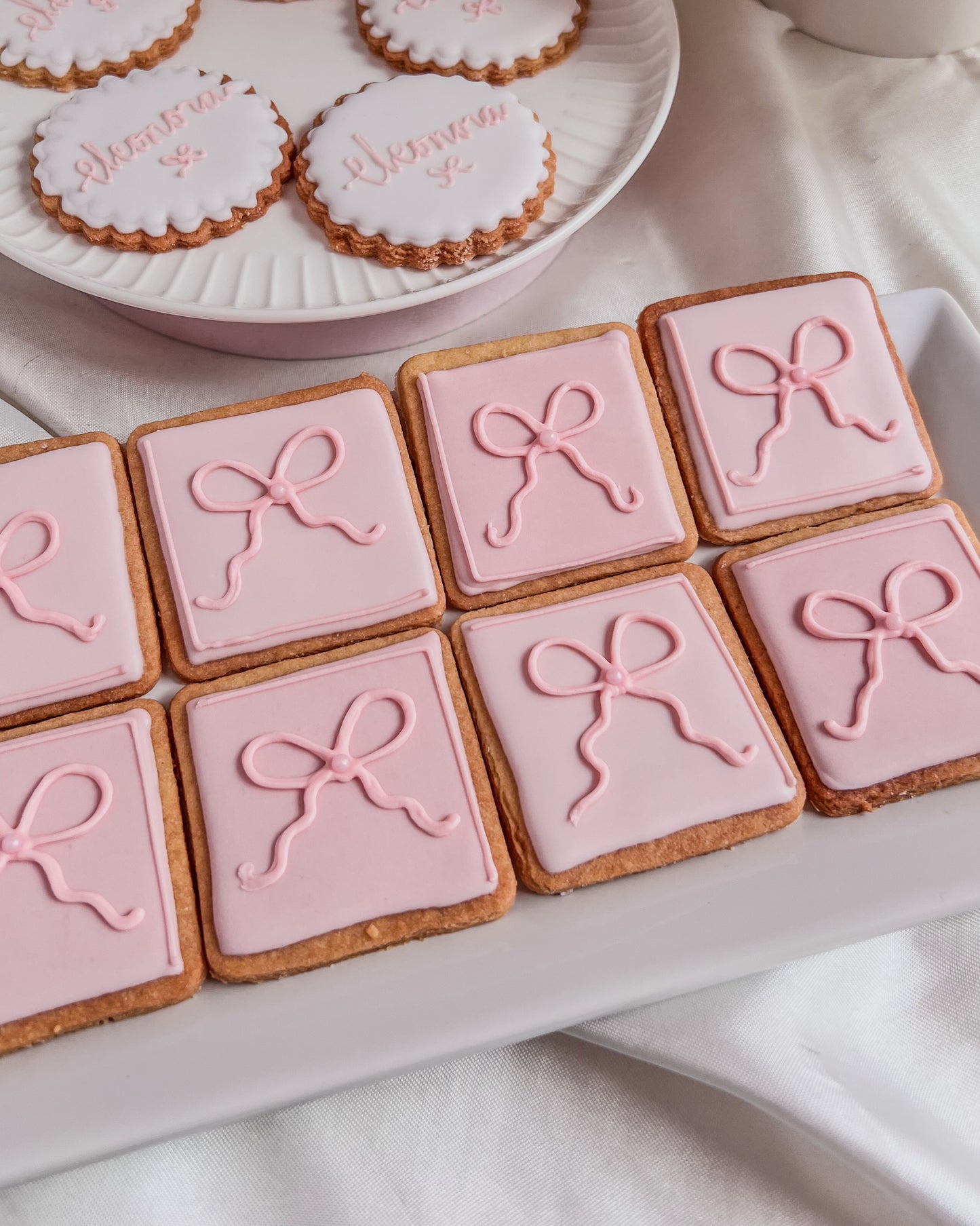 GALLETAS DECORADAS - LAZO ROSADO