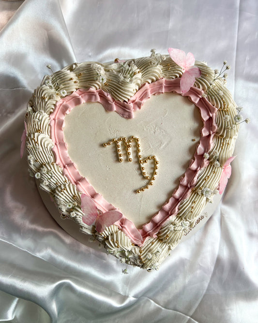 CORAZĂN VINTAGE BLANCO - Detalles Rosados