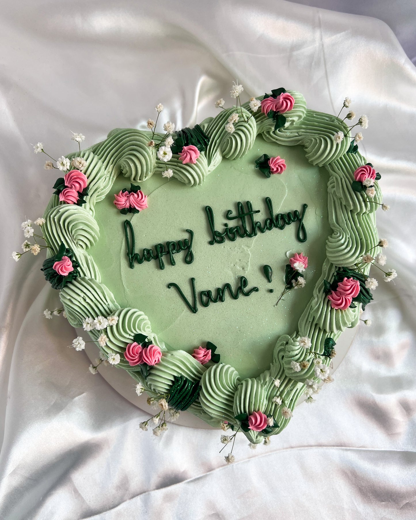 CORAZÓN BOHO FLORES - Verde Menta