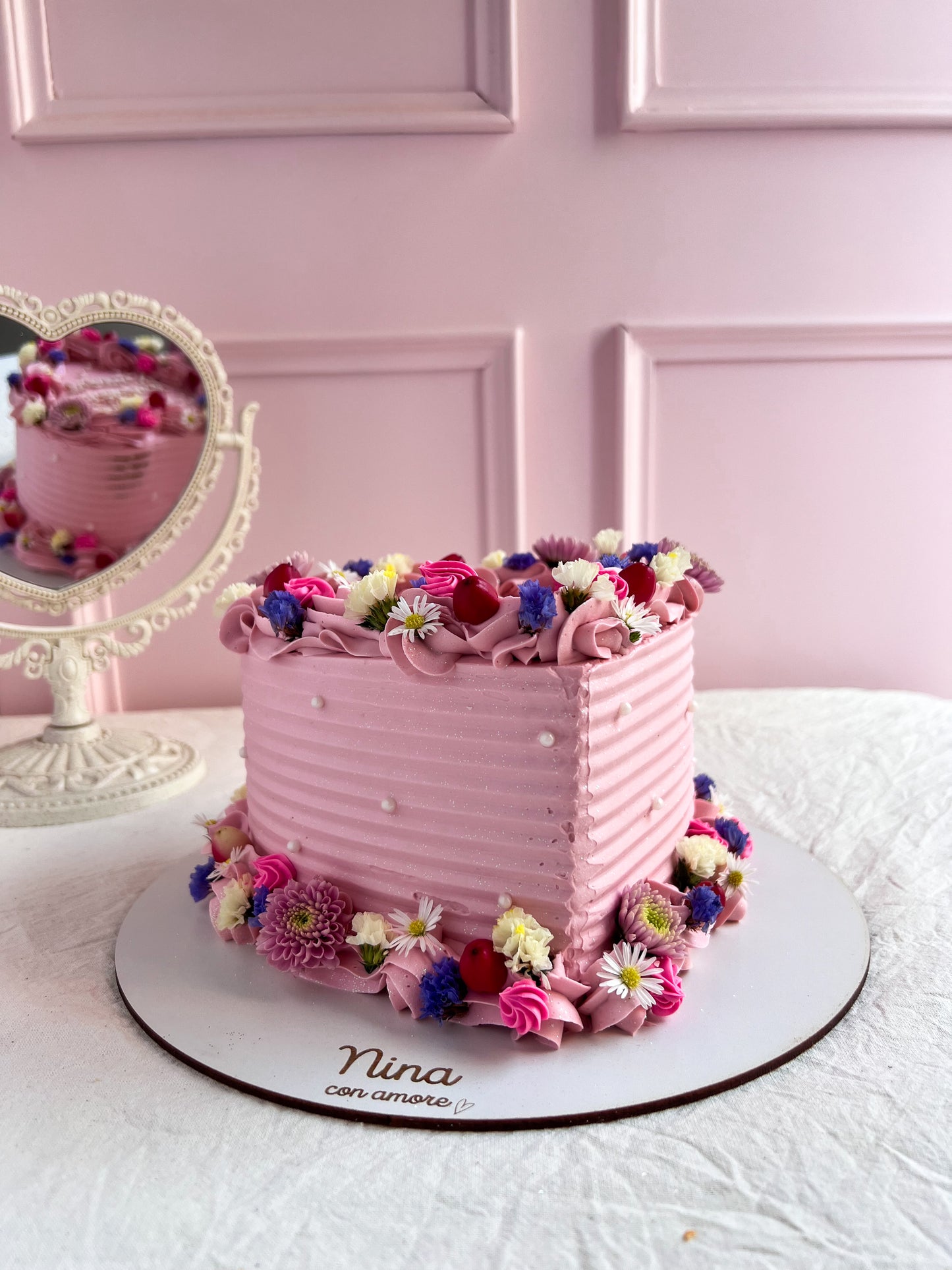 CORAZÓN BOHO FLORES - Pink