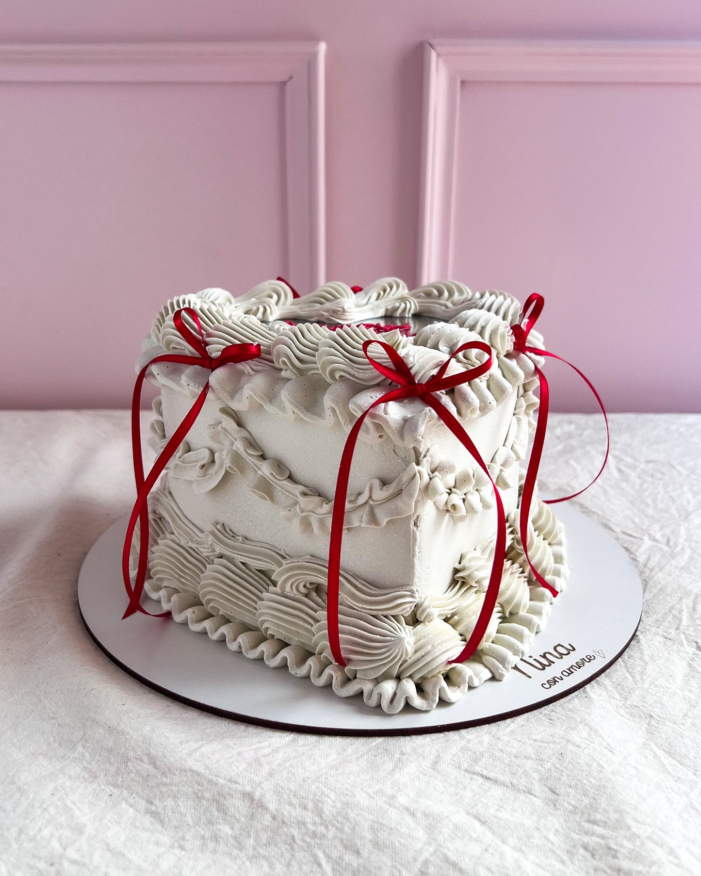 SELFIE HEART BLANCO - LAZOS ROJOS