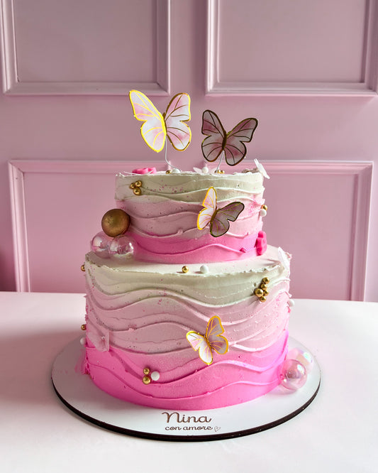 MARIPOSAS CAKE - Tonos rosados