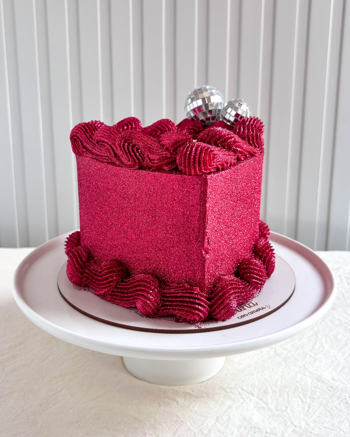 FULL GLITTER SELFIE HEART - Roja con Disco Balls