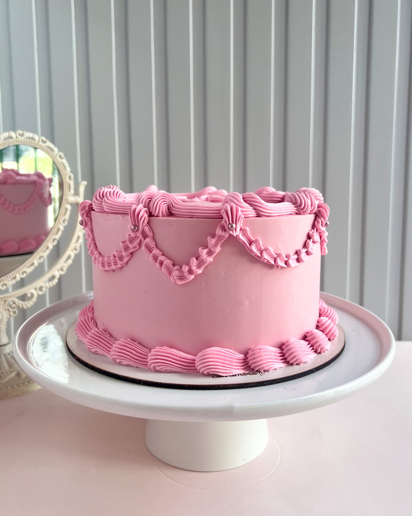 VINTAGE CAKE REDONDA - Pastel Pink