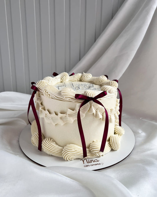 VINTAGE CAKE BLANCA - Lazos Vinotinto