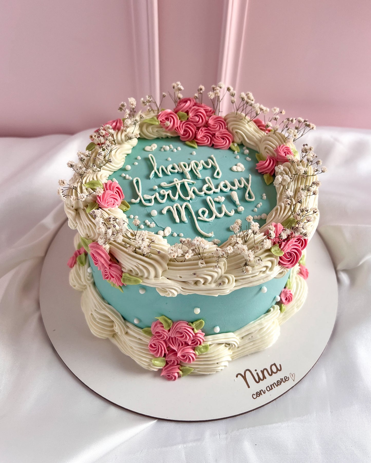VINTAGE CAKE FLORES - Celeste