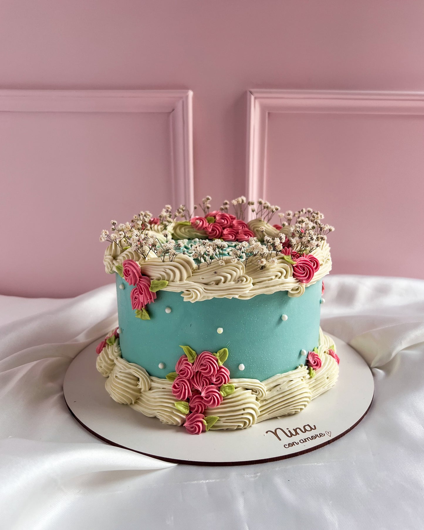 VINTAGE CAKE FLORES - Celeste