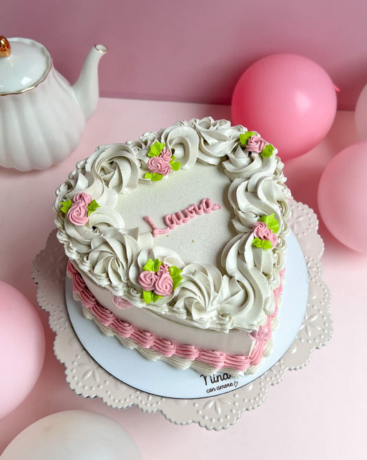 CORAZÓN VINTAGE - Rosas