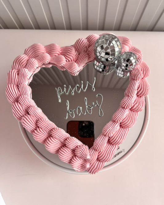 FULL GLITTER SELFIE HEART - Pink + Disco Balls