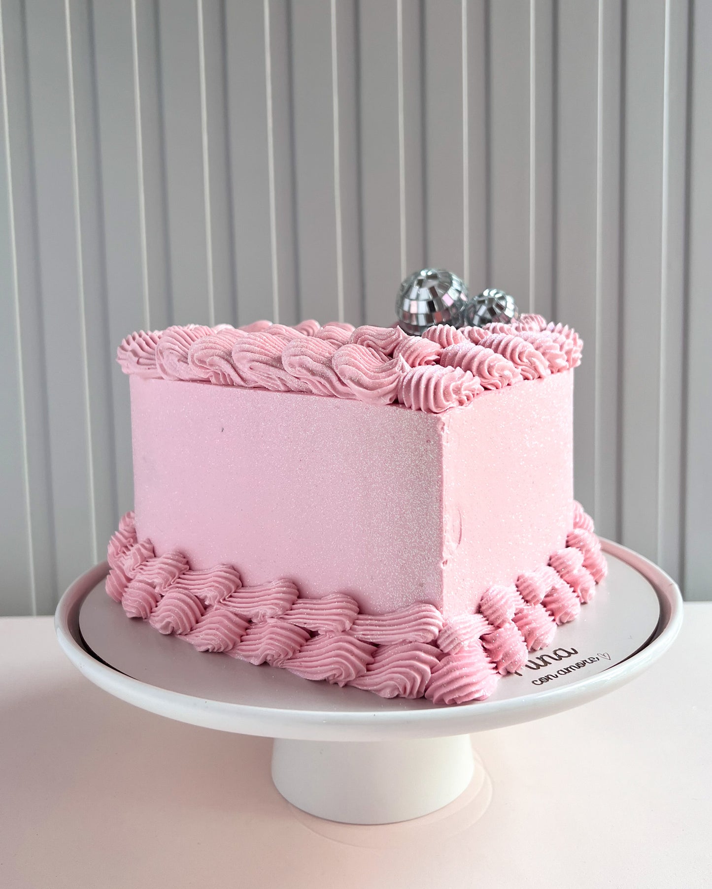 FULL GLITTER SELFIE HEART - Pink + Disco Balls