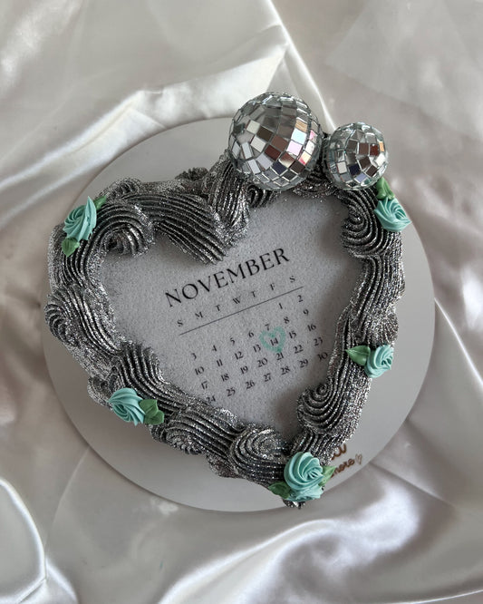 BURNING CAKE PLATEADA - Rosas Turquesa