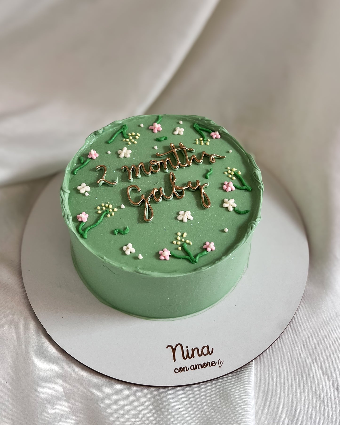 TORTA FLORECITAS CUMPLEMES - Verde