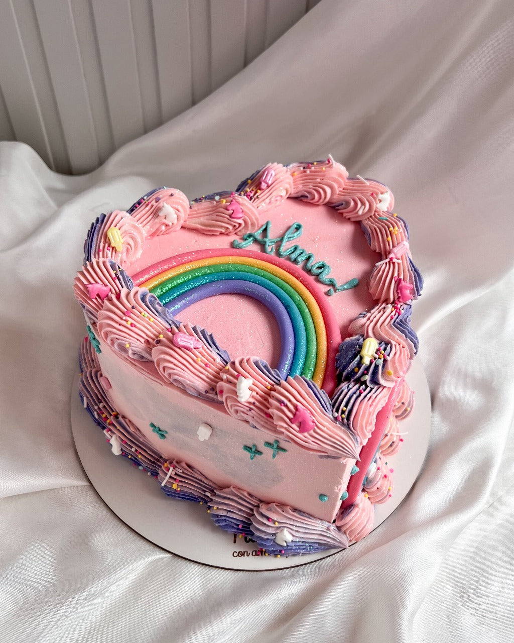 HEART RAINBOW CAKE- ROSADA
