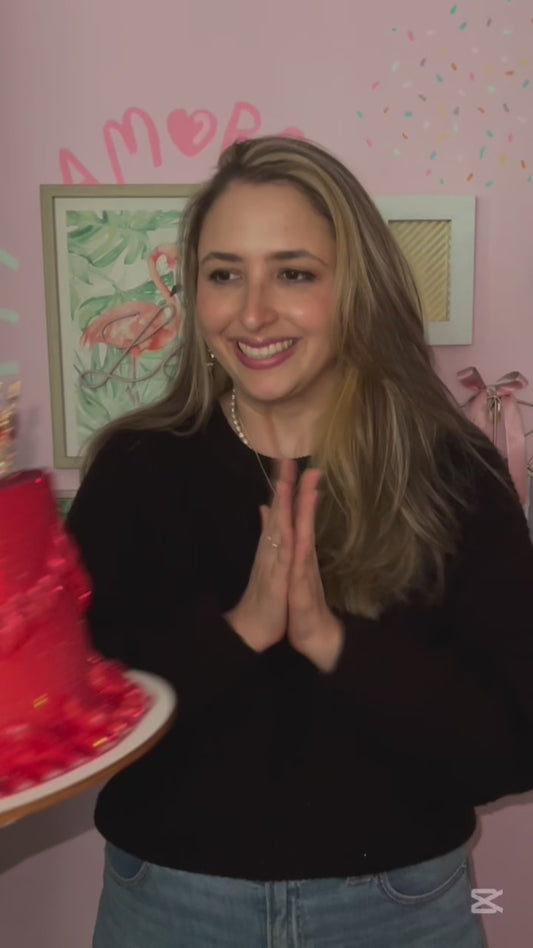 BIRTHDAY QUEEN CAKE ROSADA CON LAZOS  - Corona