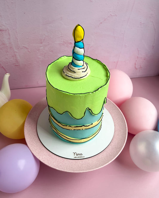 CARTOON CAKE - Azul y Verde