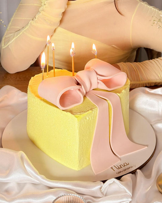 CORAZÓN CON LAZO MAXI - Amarillo y Rosa