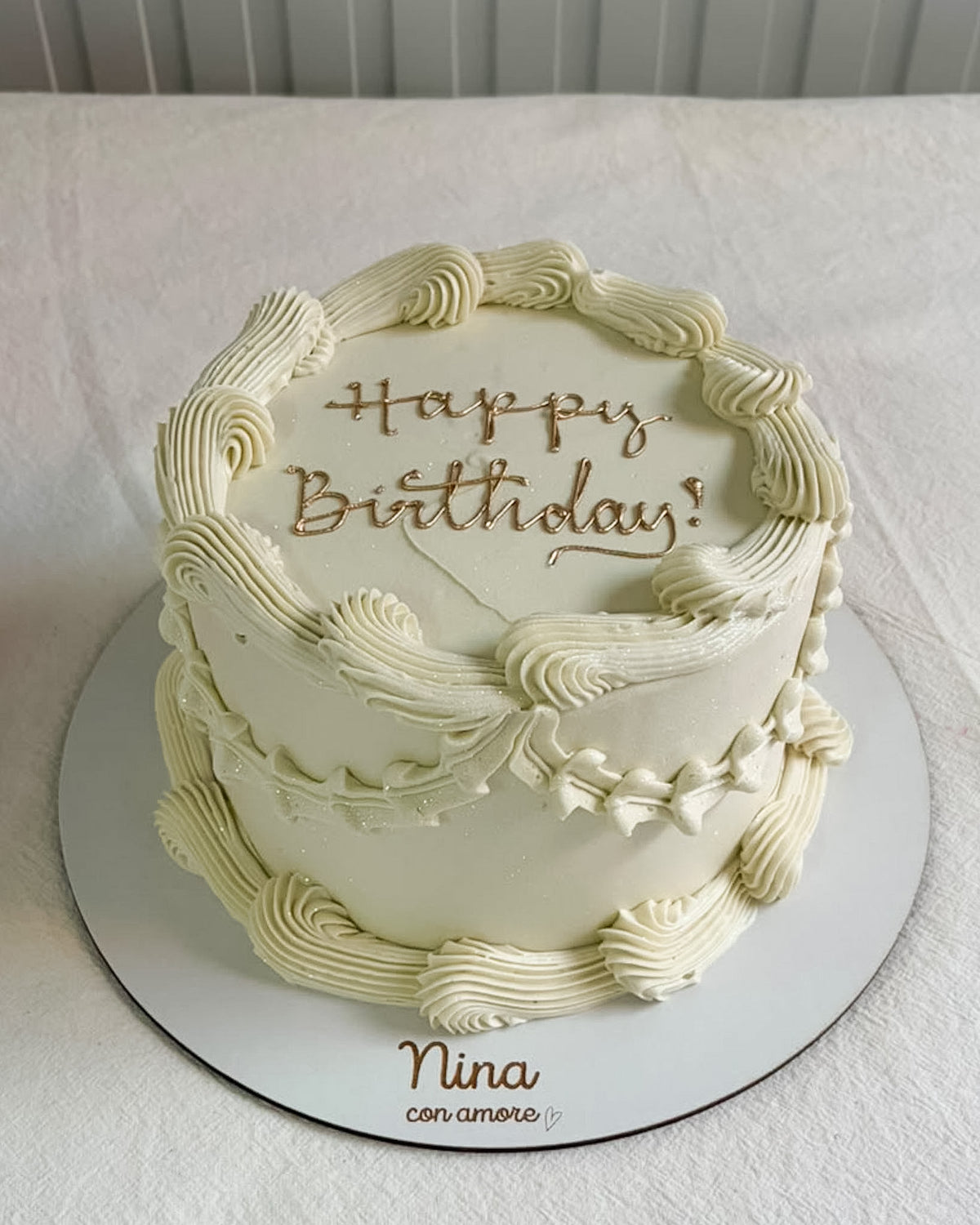 VINTAGE CAKE REDONDA - Blanca