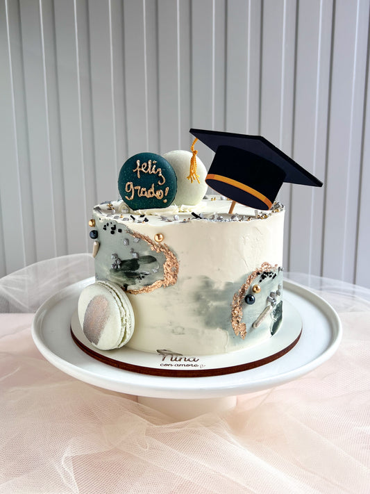 GRADUATION CAKE - Macarons - Gris