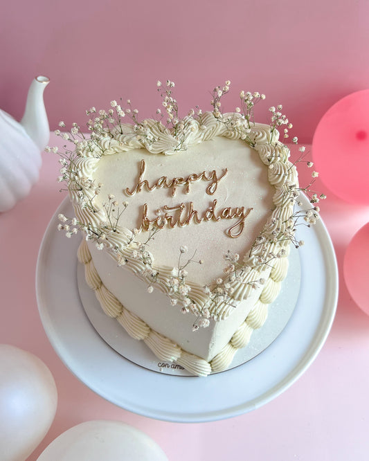 BOHO FLOWERS CAKE - White