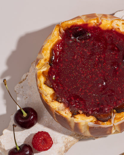 SIN AZUCAR! TARTA VASCA CON FRUTOS ROJOS - 12-16 porciones