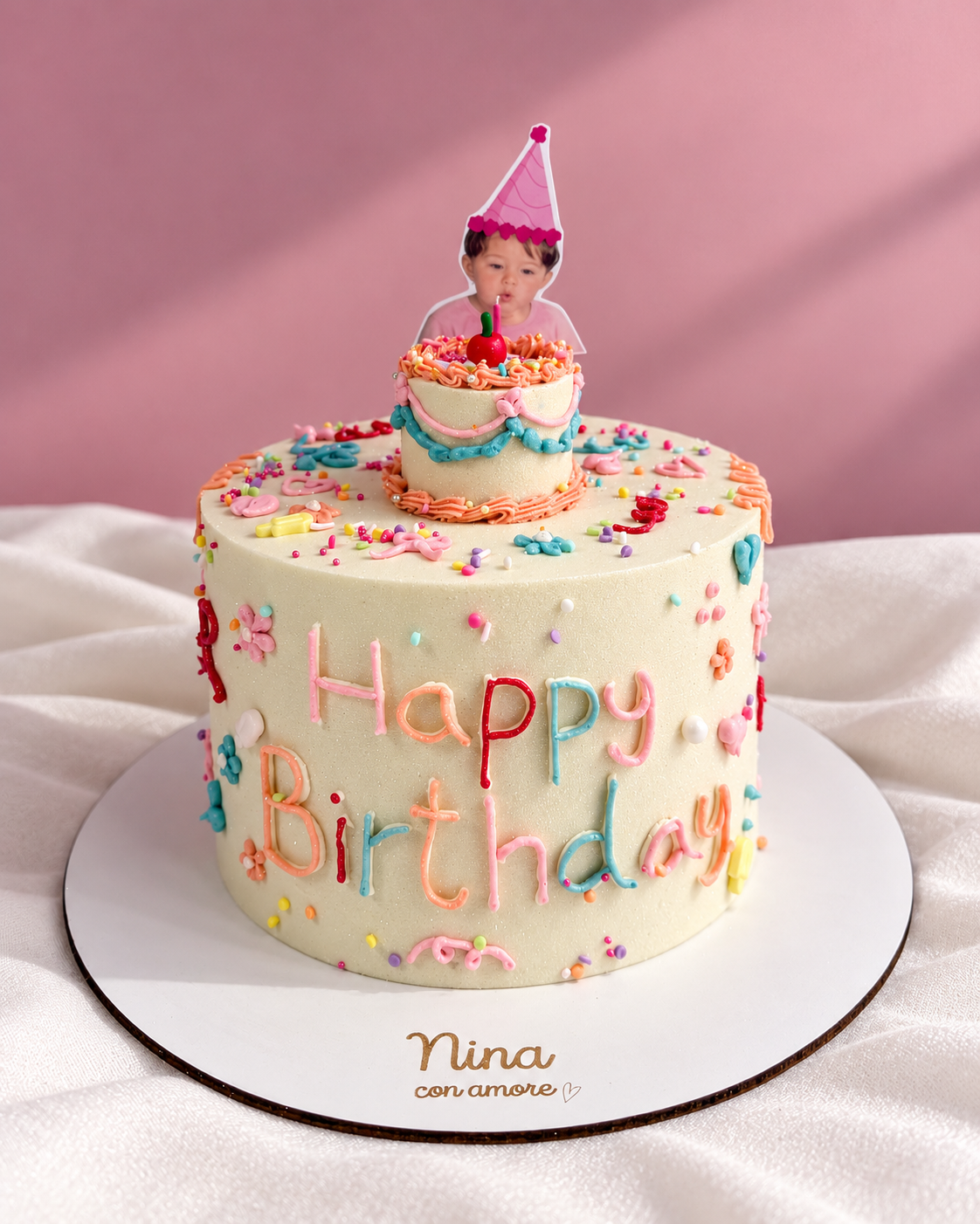 MEMORY CAKE Con Mini Cake Arriba - Rosada