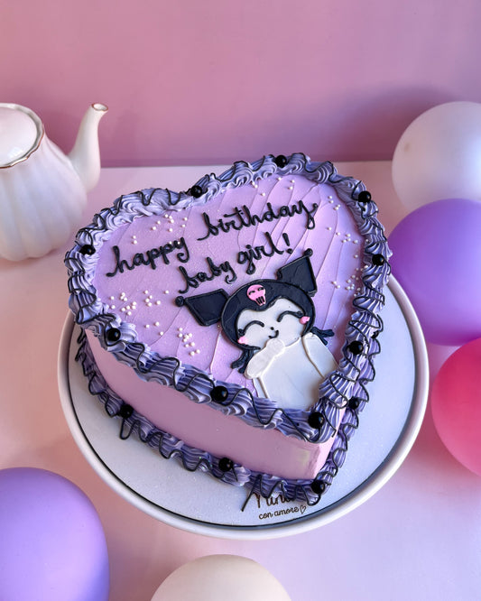 KUROMI HEART CAKE💜🖤