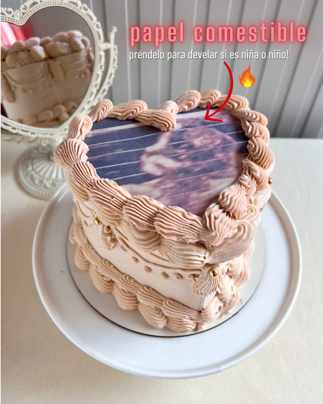 BURNING CAKE - Gender Reveal - Nude colors