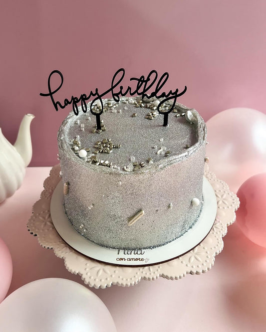 SILVER GLITTER CAKE