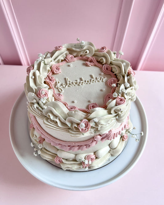 VINTAGE CAKE REDONDA - White