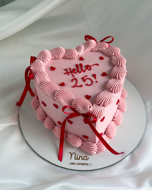 VINTAGE HEART CORAZONCITOS ROSADOS - Lazos Rojos