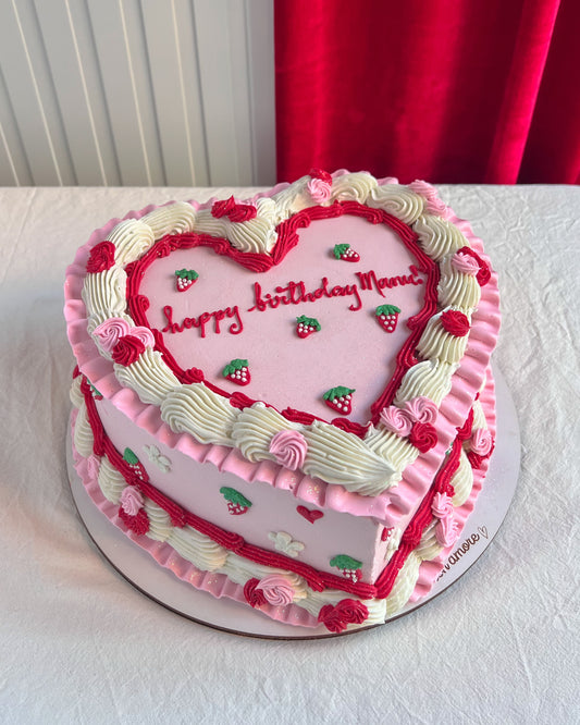 CORAZÓN VINTAGE FRESAS
