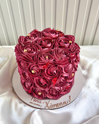 ROSETTES CAKE - Rojo Metálico