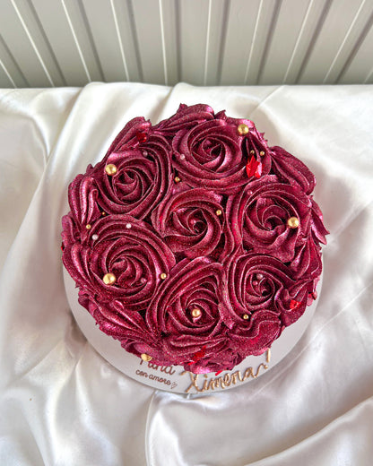 ROSETTES CAKE - Rojo Metálico