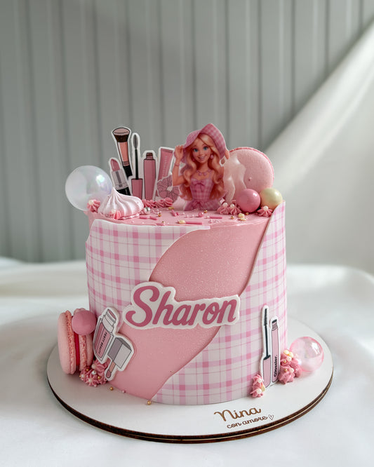 BARBIE CAKE - Maquillaje y  Macarons