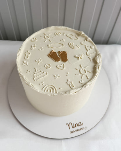 GENDER REVEAL CAKE BLANCA  - Piecitos