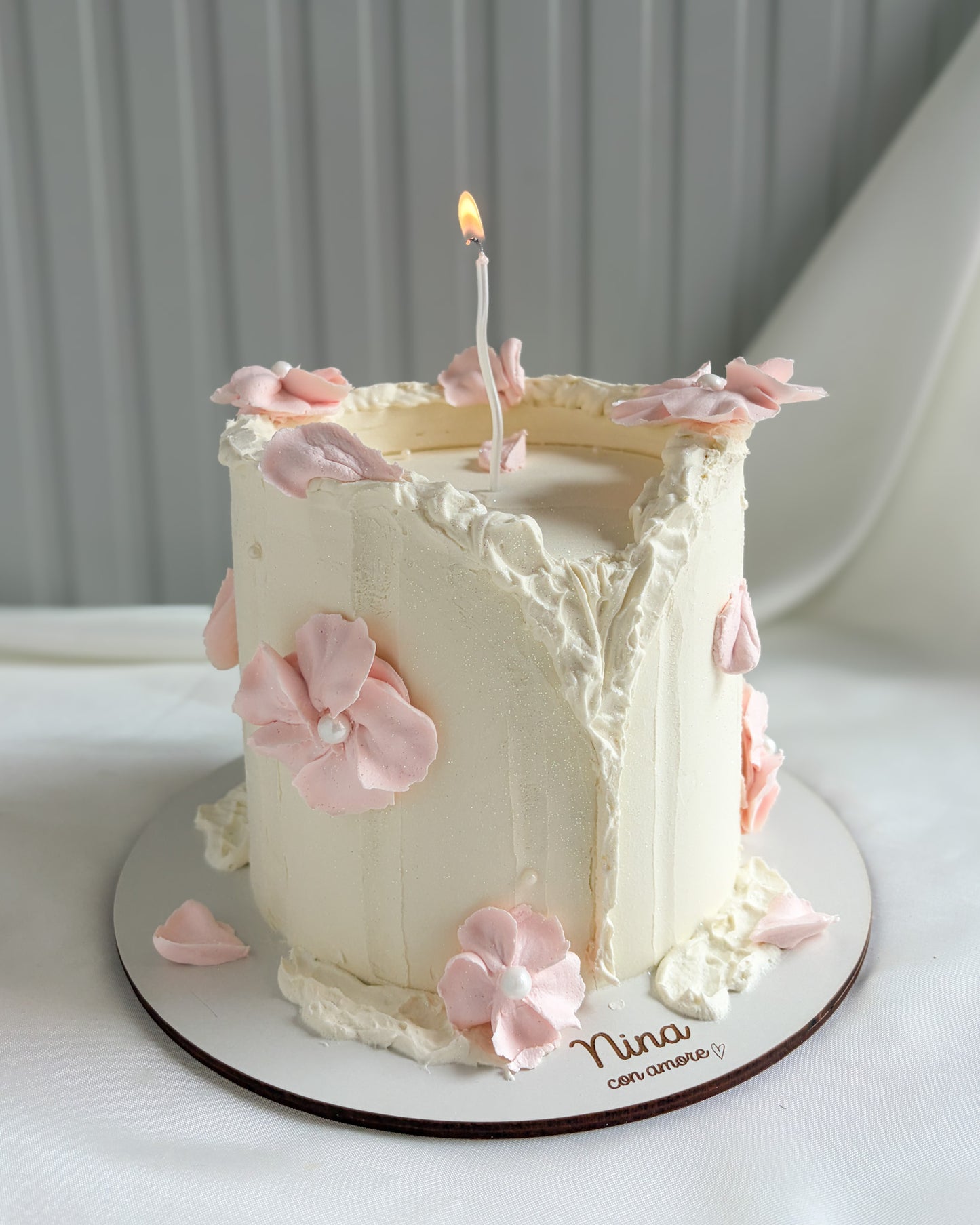 VELA BLANCA CAKE - Rosas Rosada