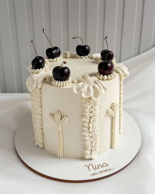 VINTAGE CAKE CON CEREZAS - Blanca