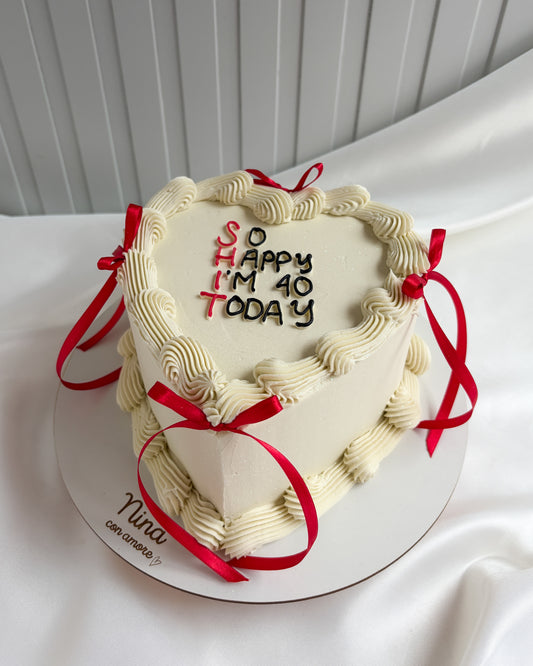 VINTAGE HEART BLANCO CON LAZOS  - SHIT (So Happy I'm XX Today)