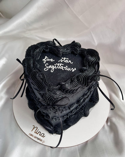 GLITTER CAKE CORAZON NEGRO - Lazos