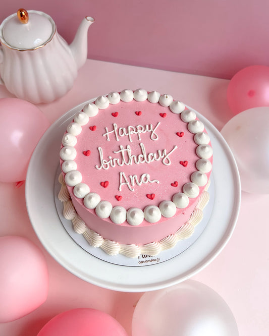 PINK BIRTHDAY CAKE - Corazones