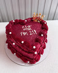 FULL GLITTER HEART CORONITA - VINOTINTO