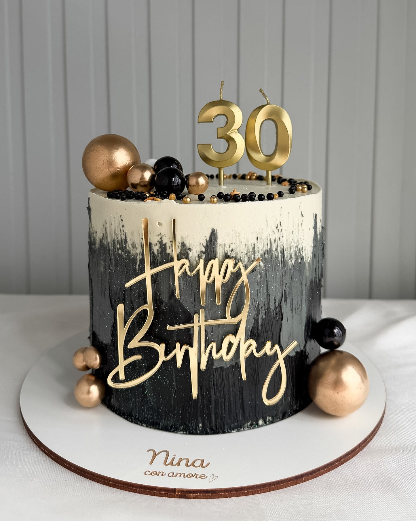 BLACK & GREY CAKE- Pinceladas