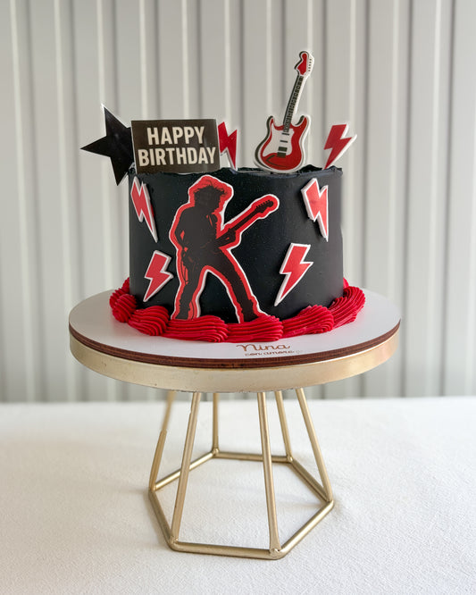 ROCK AND ROLL CAKE-Negro y Rojo