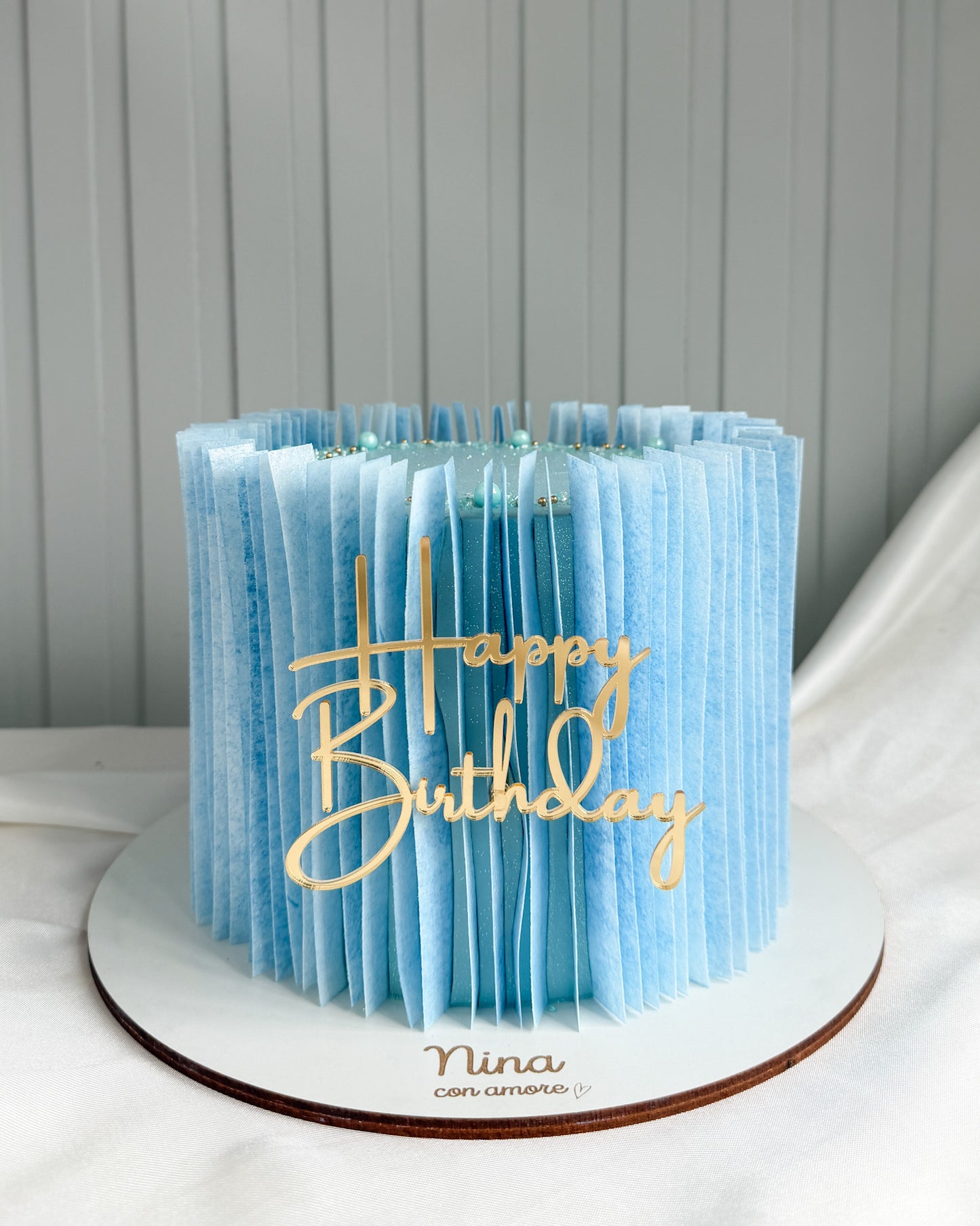 WAFER PAPER CAKE - Azul Celeste