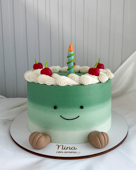 PASTELITO CAKE- Verde con Cerezas