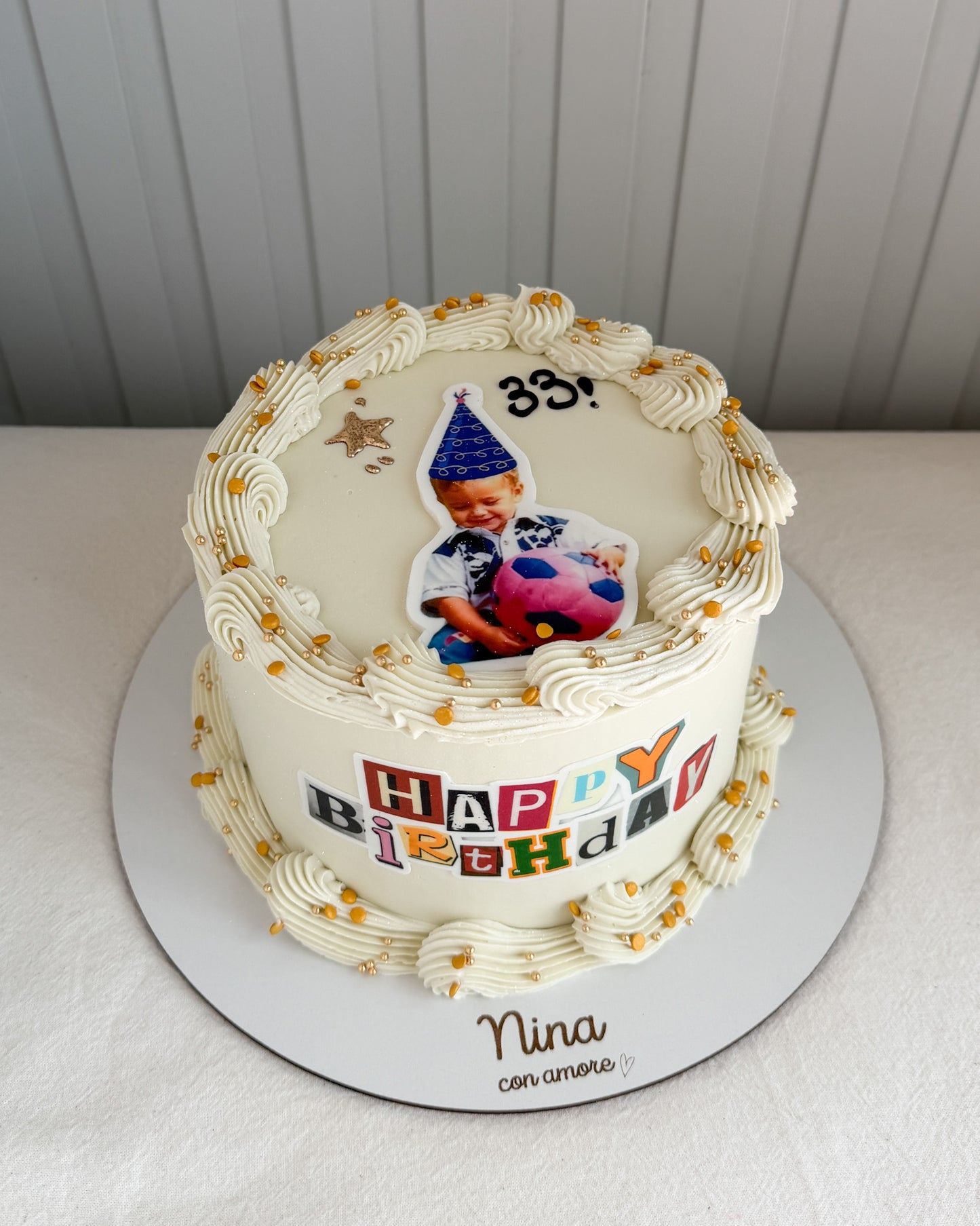 MEMORY CAKE - Edad + Estrella Letrero Vintage