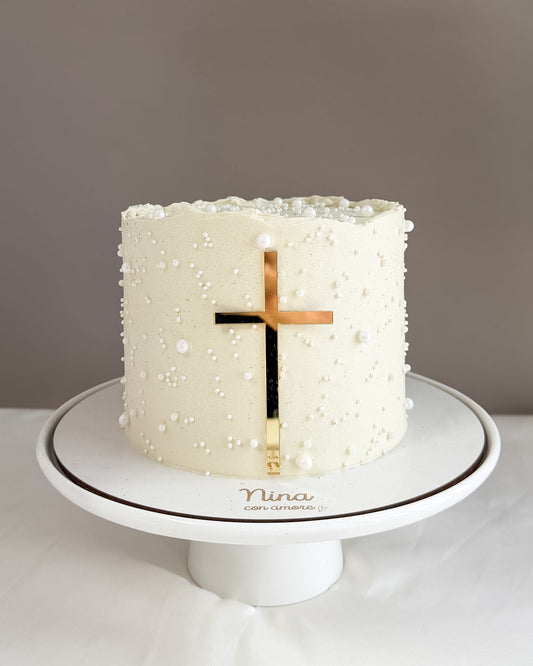 BAUTIZO / PRIMERA COMUNIÓN - Cake con Perlas