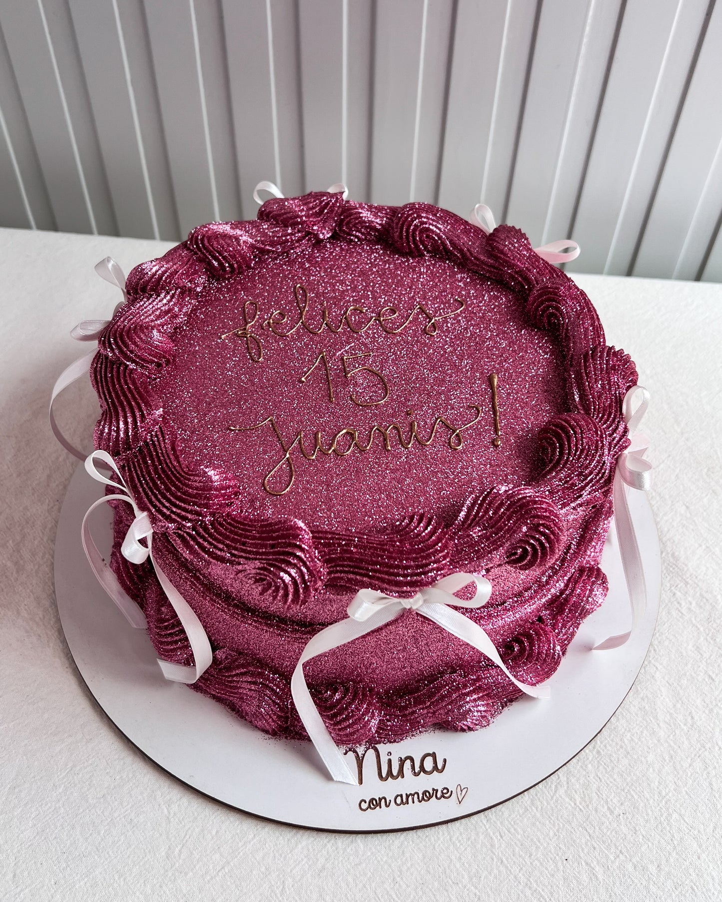 FULL GLITTER PINK CAKE- Lazos